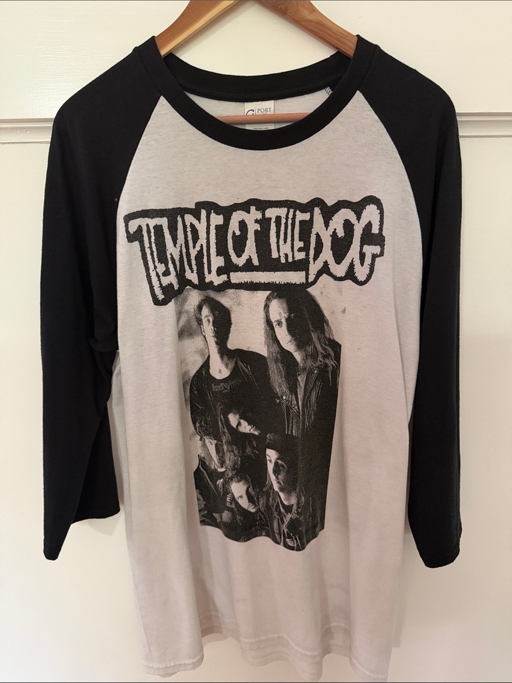 Temple of the Dog Black & White Raglan Long Sleeve Band Tee sz.L